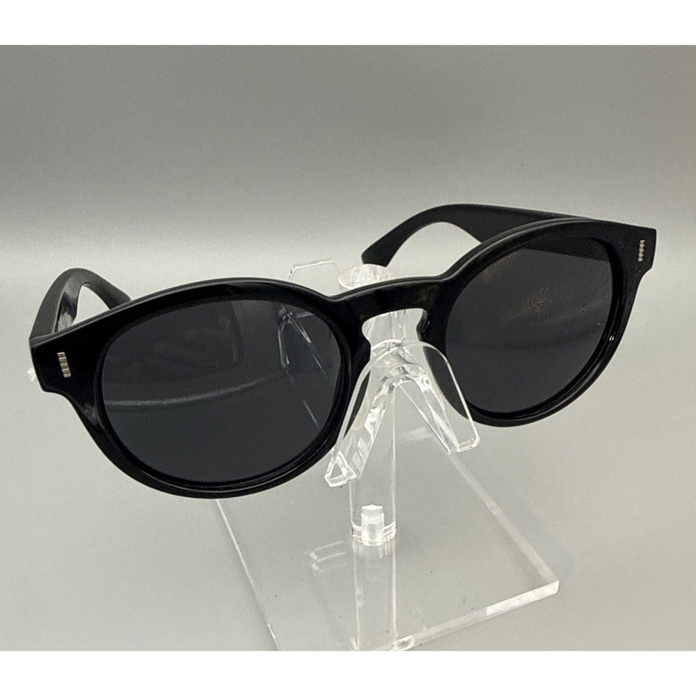 ILLESTEVA AUTHENTIC STERLING ROUND ROUND BLACK SUNGLASSES - KLL- 9233-POLARIZED